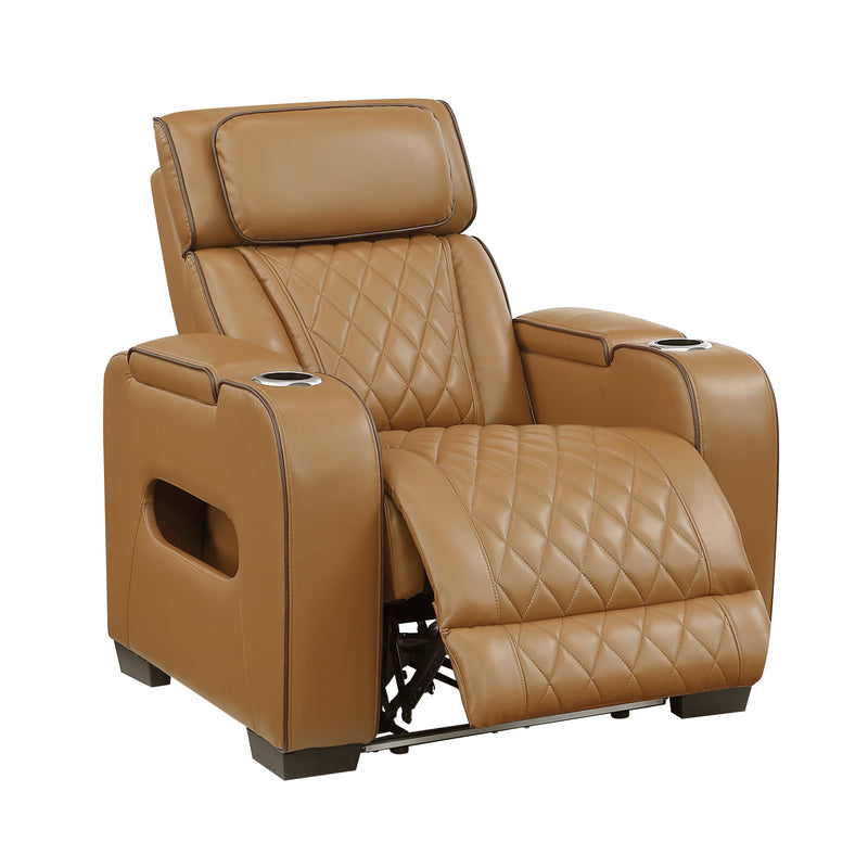 Home Elegance Fairway Brown Power Reclining Chair with Headrest