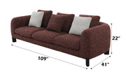 Acme Furniture Mardi Maroon Sofa with 3 Pillows