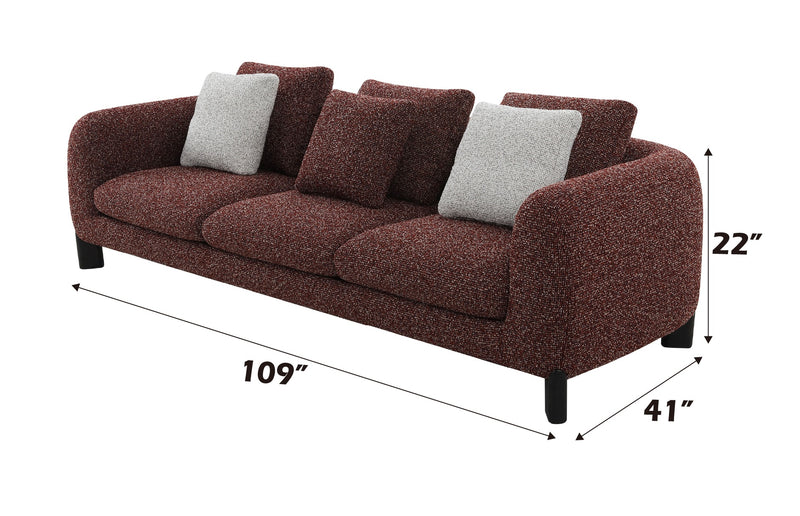 Acme Furniture Mardi Maroon Sofa with 3 Pillows
