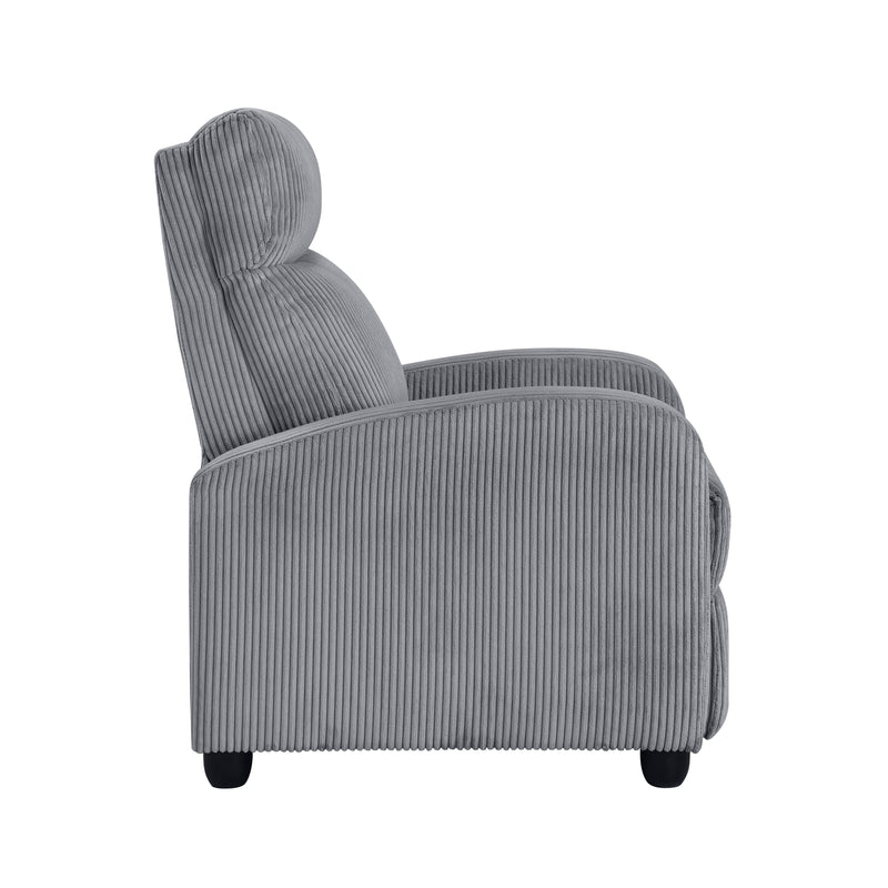 Home Elegance Parsons Gray Push Back Reclining Chair