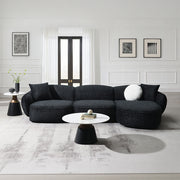 Acme Furniture Lucifer Black Sectional Sofa with 3 Pillows