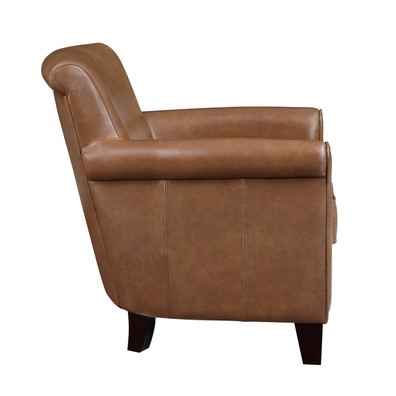 Home Elegance Braintree Brown Leather Accent Chair