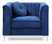 Glory Furniture Delray Navy Blue Velvet Microsuede Chair