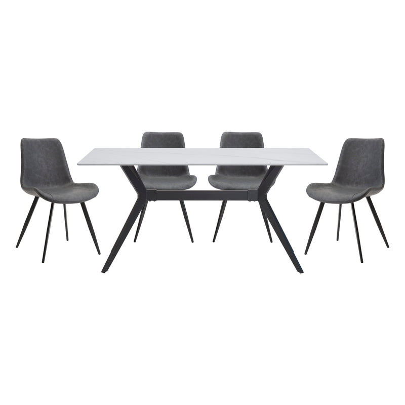 Home Elegance Brixley Black Gray 5pc Dining Room Set