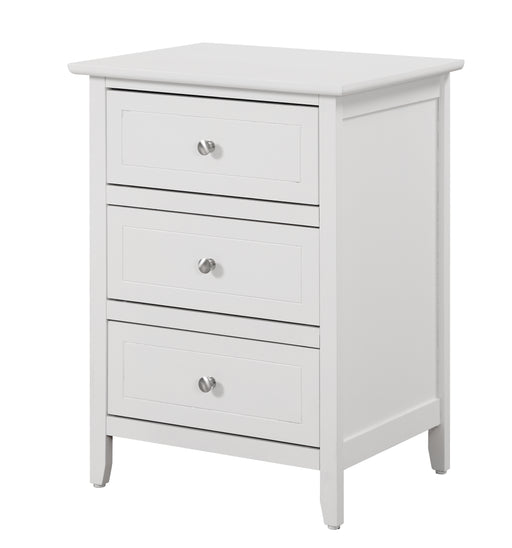 Glory Furniture Daniel White 3 Drawers Nightstand