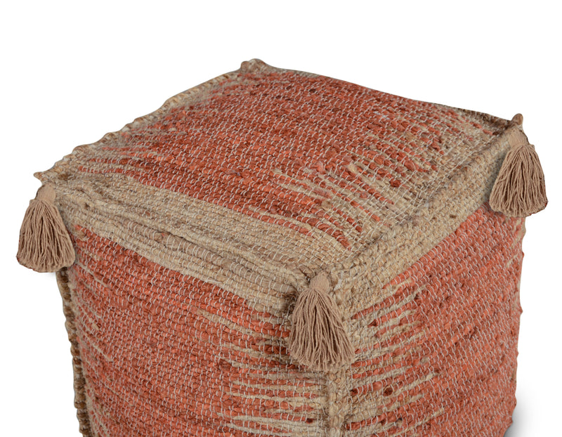 Steve Silver Jafar Brown Square Handwoven Jute Pouf