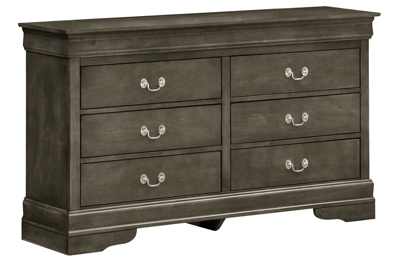 Glory Furniture Louis Phillipe Gray 6 Drawers Dresser