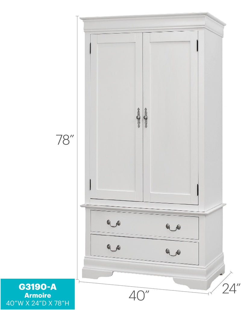 Glory Furniture Louis Phillipe Oak Armoire