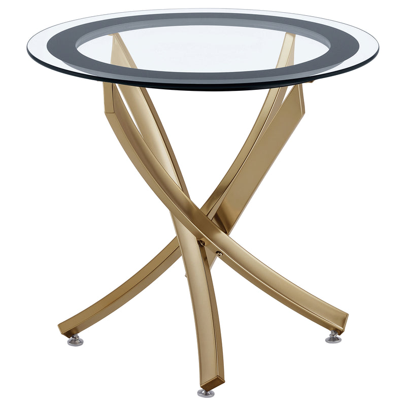 Coaster Furniture Brooke Rose Gold Brass Round End Table