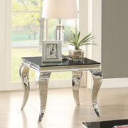 Coaster Furniture Luna White Chrome 3pc Coffee Table Set