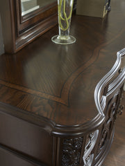 Steve Silver Royale Brown Cherry Dresser and Mirror