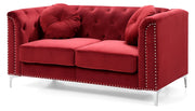 Glory Furniture Pompano Burgundy Velvet Loveseat