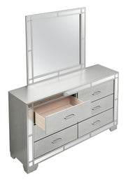 Glory Furniture Madison Silver Champagne Dresser and Mirror