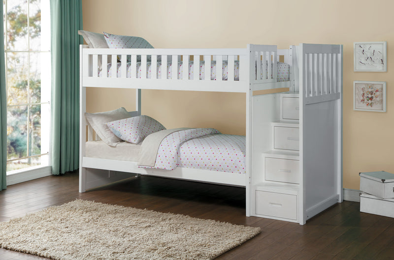 Home Elegance Galen White 2pc Kids Bedroom Set With Bunk Bed