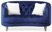 Glory Furniture Dania Blue Velvet Loveseat