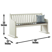 Steve Silver Joanna Ivory Mocha Bench with Back