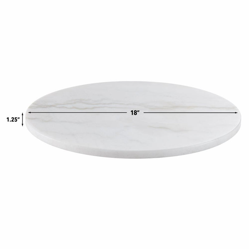 Steve Silver Arken White Marble 18 Inch Lazy Susan