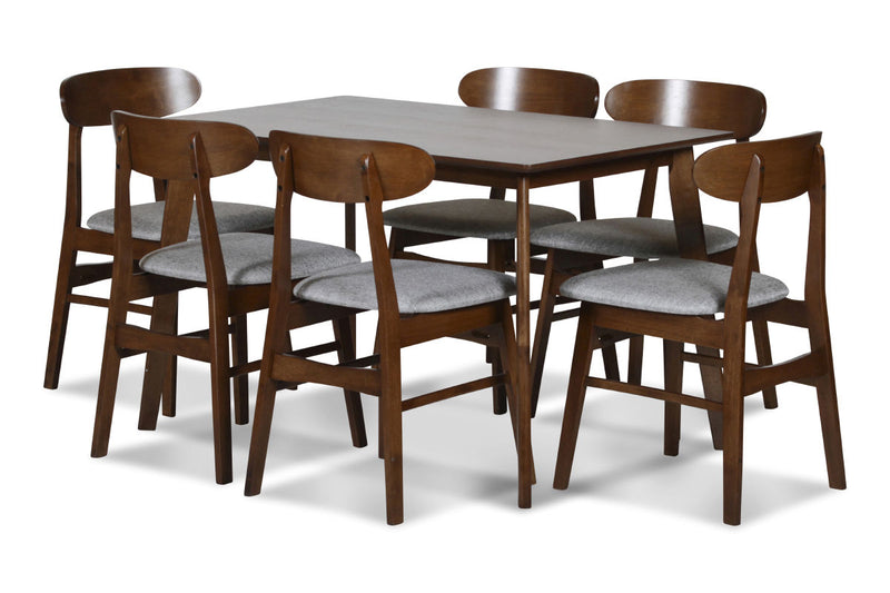 New Classic Furniture Morocco Walnut Brown Green 7pc Dining Room Set