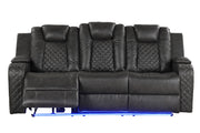 Galaxy Home Benz Brown LED Power Reclining 2pc Living Room Set