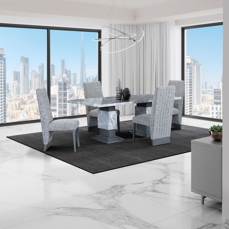 Global Furniture D1212 Grey White 5pc Dining Room Set