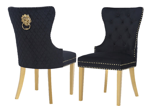 2 Galaxy Home Simba Black Velvet Dining Chairs