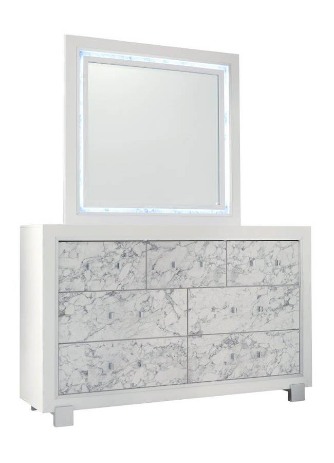 Global Furniture Santorini White Mirror
