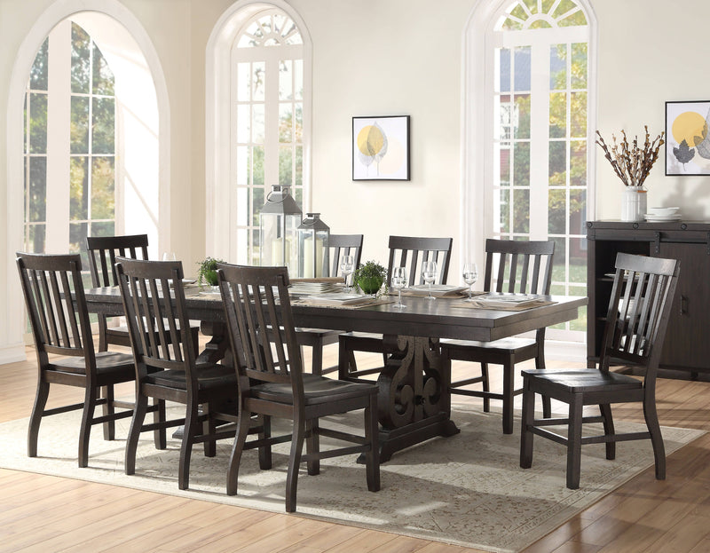 Acme Furniture Maisha Rustic Walnut 9pc Dining Room Set