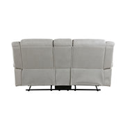 Home Elegance Brennen Gray Double Reclining Love Seat with Console