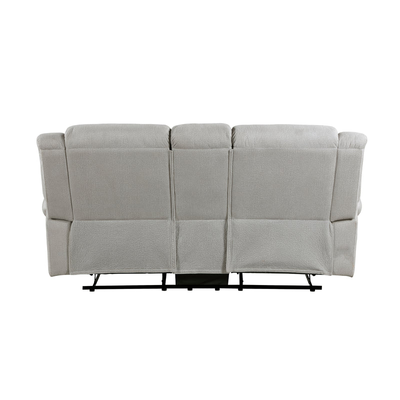 Home Elegance Brennen Gray Double Reclining Love Seat with Console