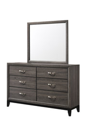 Crown Mark Akerson Grey Dresser and Mirror