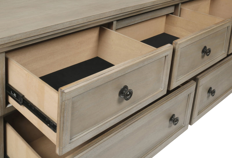 New Classic Furniture Allegra Gray Pewter Dresser And Mirror