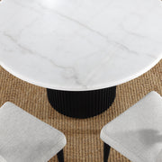 Steve Silver Colvin Black White Marble Table