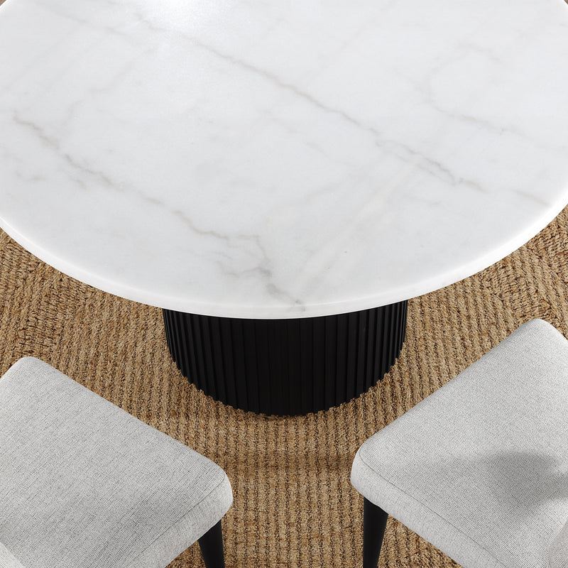 Steve Silver Colvin Black White Marble Table
