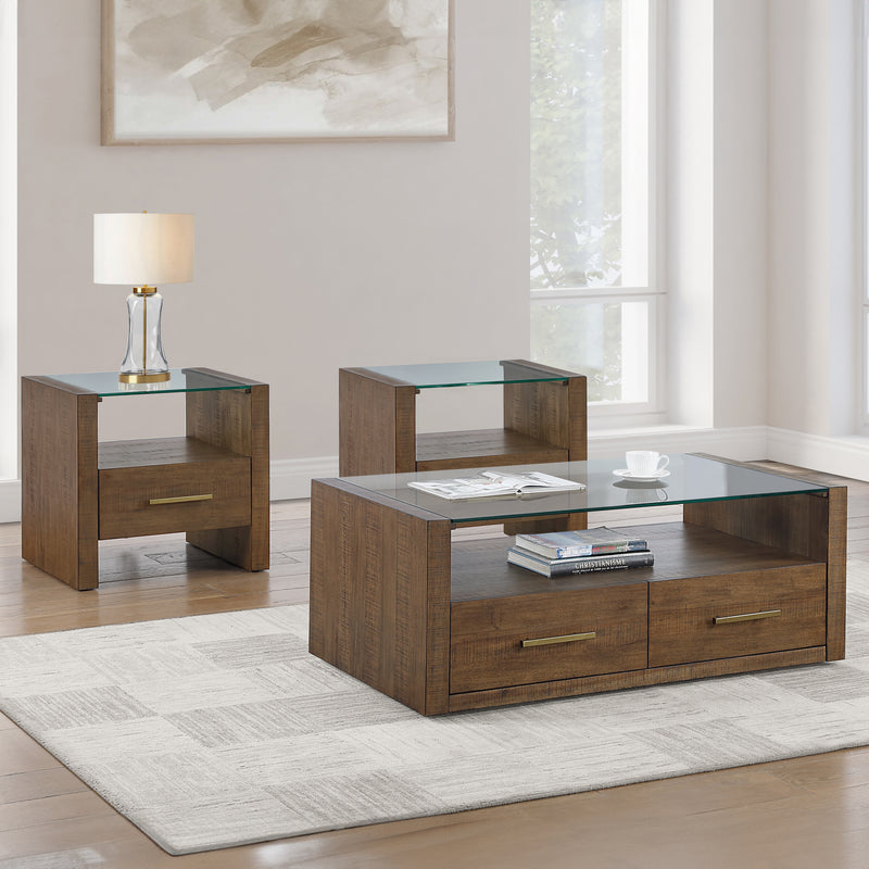 Steve Silver Garland Brown 3pc Coffee Table Set