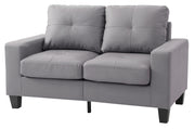Glory Furniture Newbury Gray Faux Leather 3pc Living Room Set