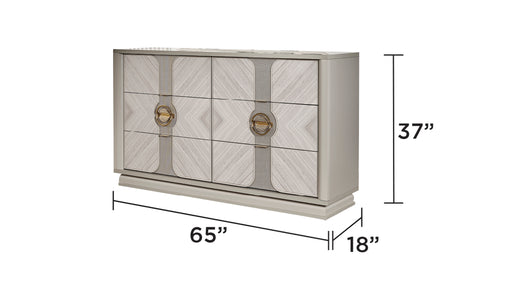 Galaxy Home Eternity Beige Dresser and Mirror