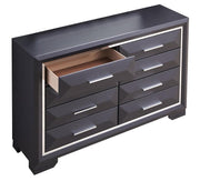 Glory Furniture Liverpool Black Dresser and Mirror