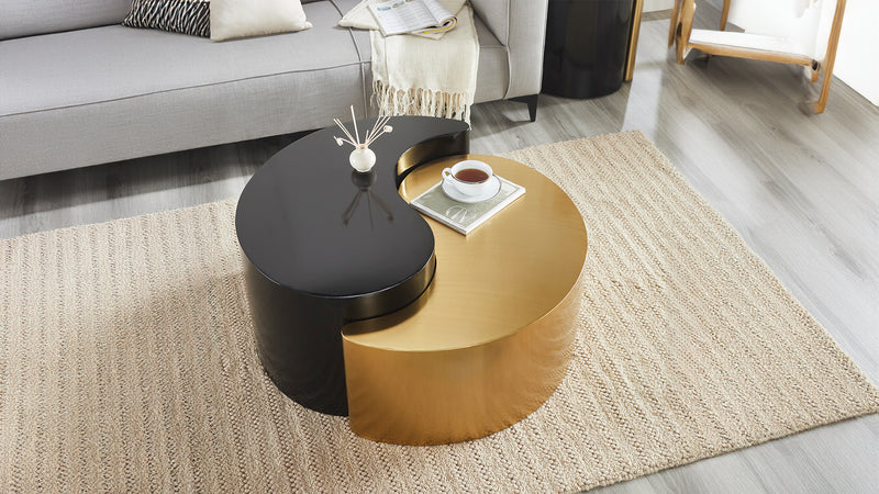 Galaxy Home Ying Yang Gold Silver Coffee Table