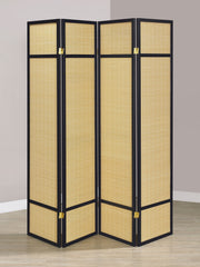 Coaster Furniture Pearce Natural Beige 4 Panel Room Divider Folding Screen