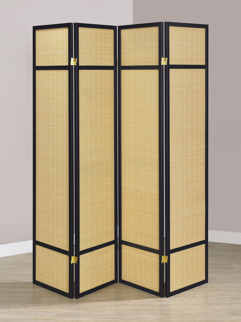 Coaster Furniture Pearce Natural Beige 4 Panel Room Divider Folding Screen
