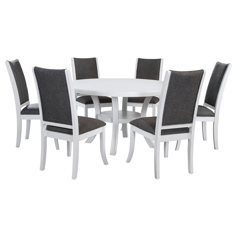 Coaster Furniture Judd Pearl White 7pc Dining Room Set