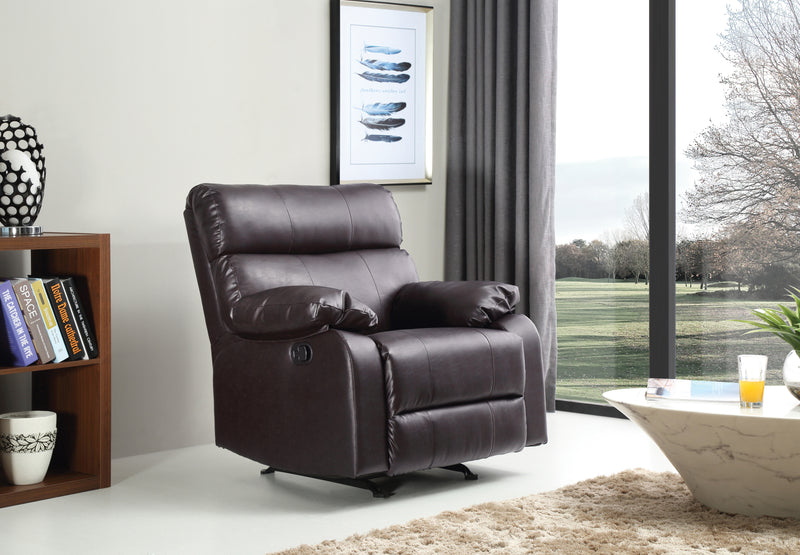 Glory Furniture Manny Black Faux Leather Rocker Recliner