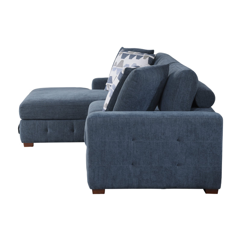 Home Elegance Raife Gray 2pc Sectional with Left Chaise