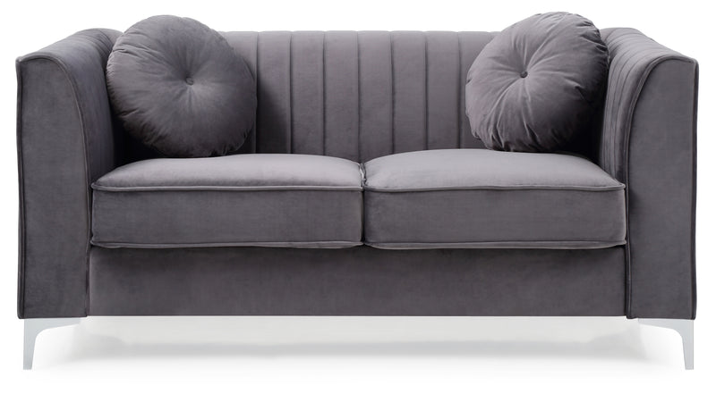 Glory Furniture Delray Gray Velvet Microsuede Loveseat