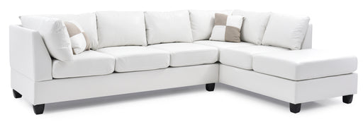 Glory Furniture Malone White Faux Leather Sectional