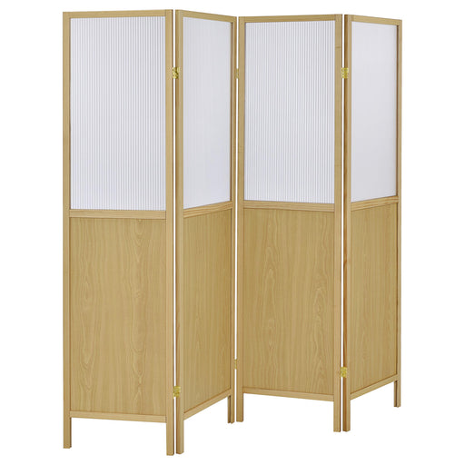 Coaster Furniture Mattison Natural 4 Panel Room Divider Folding Shoji Screen