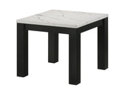 Crown Mark Ivy White Faux Marble 3pc Cocktail Table Set