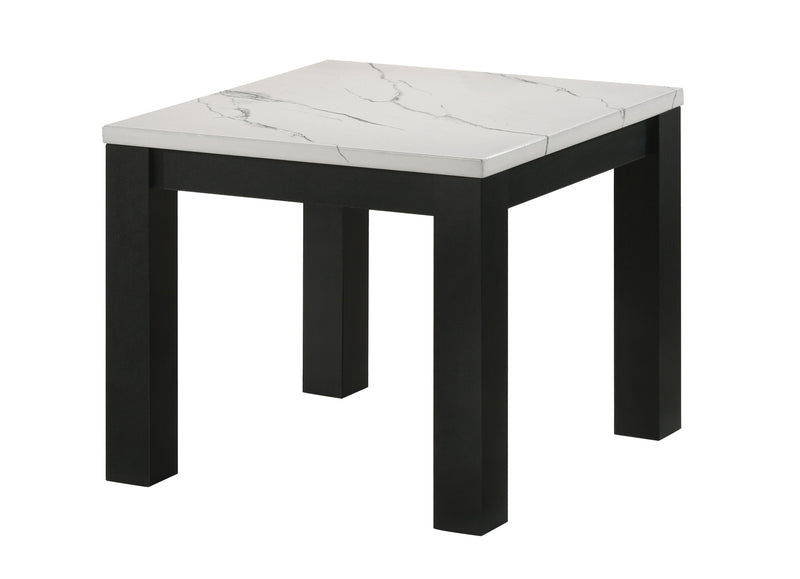 Crown Mark Ivy White Faux Marble 3pc Cocktail Table Set