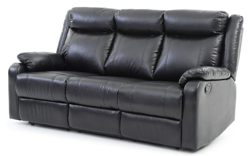 Glory Furniture Ward Black Faux Leather Double Reclining Sofa