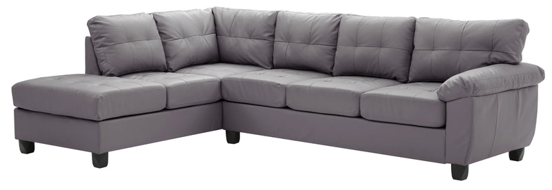 Glory Furniture Gallant Gray Faux Leather Sectional